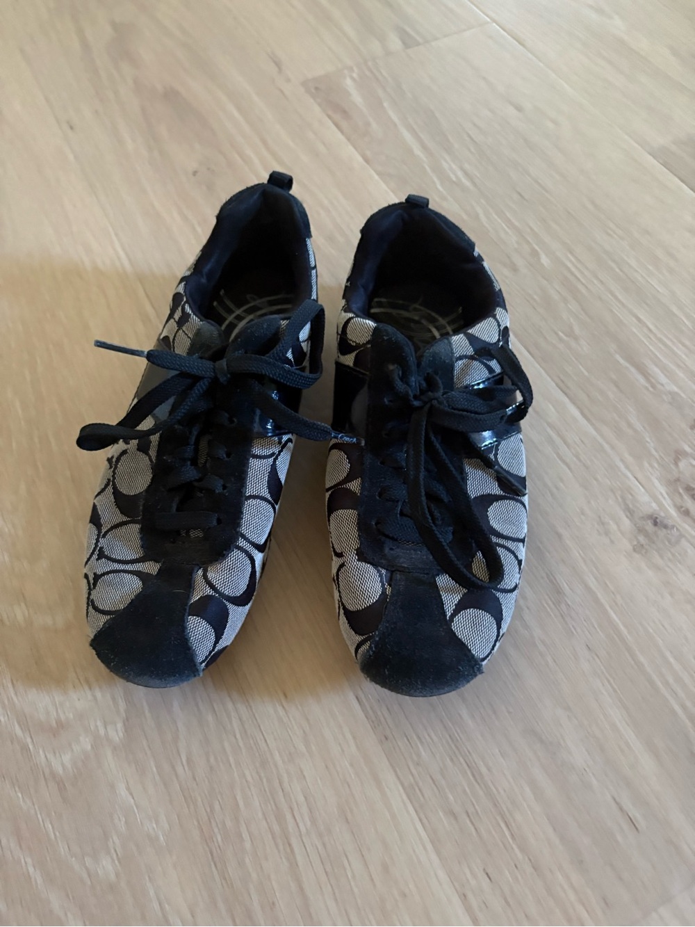 Coach Black & Cream Signature Logo Sneakers